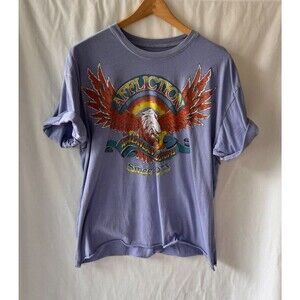AFFLICTION American Custom Damen T-Shirt AC Eagle Clutch raw edge XL